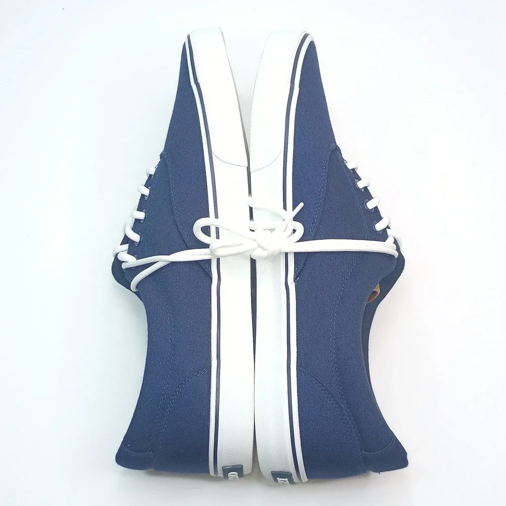IZOD Rangley Sneaker Men Size 12 Navy Canvas‎ Memory Foam 1851110